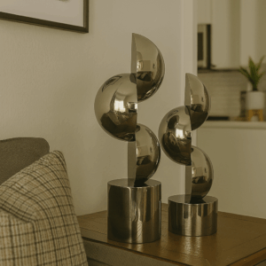 Contemporary Half-Sphere Metal Decor