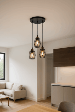 Triple Triangular Frame Chandelier