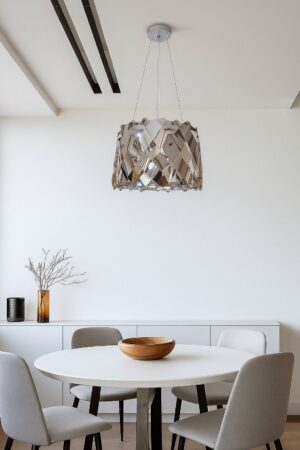 Modern Silver Lattice Chandelier