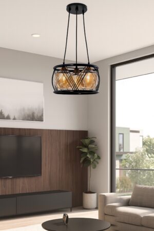 Matte Black Iron Pendant